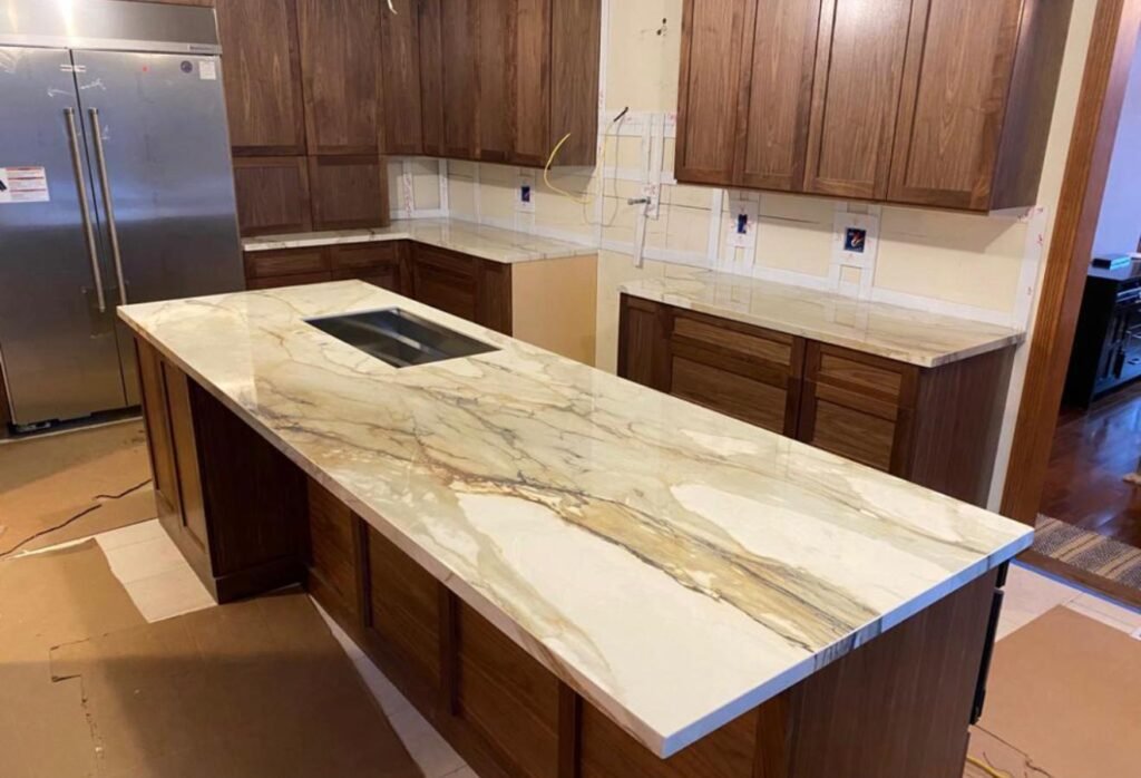 Calacatta gold quartz kitchen island — Quartz Solution, North Carolina