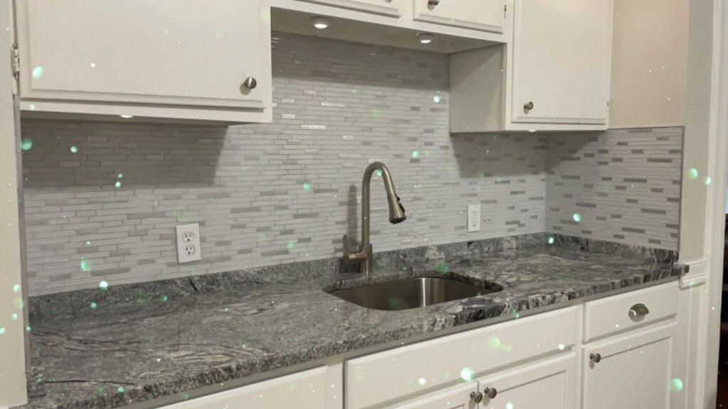 Viscon white granite kitchen countertop — Quartz Solution, North Carolina